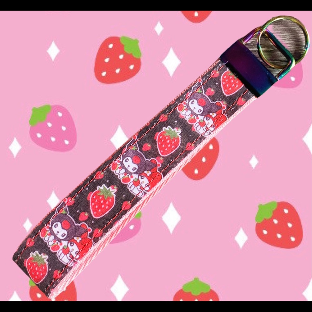 Kuromi & My Melody strawberry wristlet